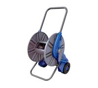 RIEGOLUX Carro Portamangueras con Ruedas para Jardín | Capacidad hasta 45 m de Manguera de 1/2", Enrollable con Manivela, Altura Regulable, Marco Telescópico, No Incluye Manguera