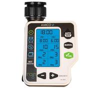 RIEGOPRO Programador de Grifo Rain Amico+. Disponible en 1 y 2 Zonas de Riego. Pantalla retroiluminada de 3" One Look Donde podrás Ver una visión inmediata de la programación. (2 Zonas)