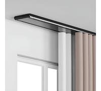 Riel de aluminio de doble pista de 2.3 a 19.7 pies montado en el techo, riel deslizante para sala de estar y dormitorio (1.5 m)