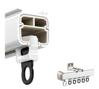 Riel de Aluminio para Cortinas Opacas, Montaje en Techo y Pared | Pista de Cortina, Deslizadores Silenciosos, Tapas de Aleación, para Dormitorios Salones(White Wall,180cm/5.9ft)