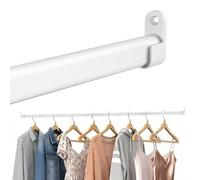 Riel de armario blanco de 25 mm y accesorios para montaje en pared, barra ovalada para colgar, barra de ropa de acero inoxidable, 43-131 cm