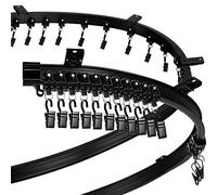 Riel de Cortina de Techo Curvo Montaje Flexible para Riel de Cortina Recto Flexible Litera Ventana de Bahia Tabique (Negro, 2 m/ 6,6 ft)
