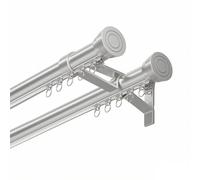 Riel de cortina doble montado en la pared, barra de cortina silenciosa de aleación de aluminio, ajustable de 100 a 600 cm, kit completo de herramientas para oficina, sala de estar, hogar, baño