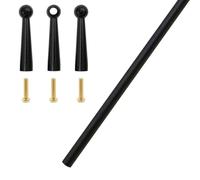 Riel de Estante Rieles Barandilla de Protección para Estantes de Aleación de Aluminio con 3 Barrotes, Barandilla Anticaída para Estantes, Barra de Protección Decorativa Armarios(Black-B,71in/180cm)