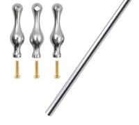 Riel de Estante Rieles Barandilla de Protección para Estantes de Aleación de Aluminio con 3 Barrotes, Barandilla Anticaída para Estantes, Barra de Protección Decorativa Armarios(Silver-C,71in/180cm)