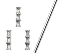 Riel de Estante Rieles Barandilla Metálica para Estanterías, Accesorios Decorativos para Barandillas de Estanterías, Kit de Barandilla para Estanterías de Pared con 3 Postes(Silver-A,19in/48cm)