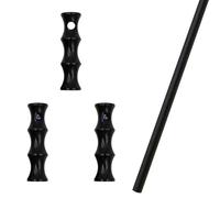 Riel de Estante Rieles Barandilla Metálica para Estanterías, Accesorios Decorativos para Barandillas de Estanterías, Kit de Barandilla para Estanterías de Pared con 3 Postes(Black-A,71in/180cm)