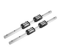 Riel de guía lineal de precisión 2 piezas HG15 Juego de bloques deslizantes de 400 mm Deslizador de cojinete lineal de movimiento suave para equipos de automatización Máquinas de