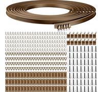Riel flexible para cortinas, 20 metros, montaje en techo, color marrón
