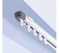 Riel para cortinas con sistema de carril deslizante, montaje en techo, de 85 a 150 cm, color blanco, aluminio