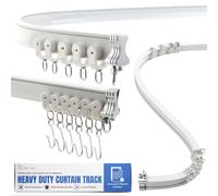 Riel para cortinas enrollables de aluminio flexible, 5 metros, montaje en techo, color blanco