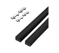 Riel para puerta corrediza de cristal de 5 mm, riel de rodillo negro para armario con kit de rodillos para estantes y vitrinas (90 cm), duradero, fácil instalación, diseño moderno