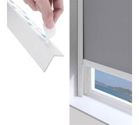 Rieles Laterales Opacos en L para Persianas Enrollables/Cortinas | Tiras de Bloqueo de PVC para Habitación Ventana, Autoadhesivo, Negro/Blanco/Gris(White 36mm,1.1m)
