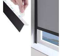 Rieles Laterales Opacos en L para Persianas Enrollables/Cortinas | Tiras de Bloqueo de PVC para Habitación Ventana, Autoadhesivo, Negro/Blanco/Gris(Black 50mm,1m)