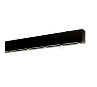 Rieles para Cortinas con Onda Perfecta con Instalación a Techo, Riel de Cortina Flexible y Resistente para ventanas y puertas Guías decorativas CINTACOR Negro 150 cm