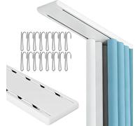 Rieles para Cortinas de Techo,Blanca,540cm | Material de Aluminio, Diseño de Doble Riel, Soporta Dos Capas de Cortinas, Deslizamiento Fluido y Silencioso