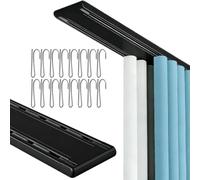 Rieles para Cortinas de Techo,Negro,540cm | Material de Aluminio, Diseño de Doble Riel, Soporta Dos Capas de Cortinas, Deslizamiento Fluido y Silencioso