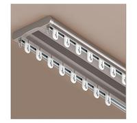 Rieles Para Cortinas De Techo Opacas Pista De Cortina Doble Vía Montaje En Techo Barra De Aluminio Riel Deslizante Silencioso Para Cortinas para Partición De Privacidad(Champán,180cm/5.9ft(2 * 90cm))