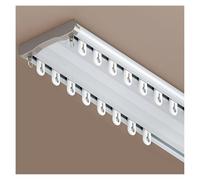Rieles Para Cortinas De Techo Opacas Pista De Cortina Doble Vía Montaje En Techo Barra De Aluminio Riel Deslizante Silencioso Para Cortinas para Partición De Privacidad(Blanca,180cm/5.9ft(2 * 90cm))