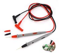 Rierousy Cables de prueba de multímetro 1000V 20A Cable multímetro digital, Sondas de Prueba,tester electricista con puntas finas, cables de prueba suaves para pruebas eléctricas