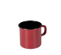 Riess, 0221, olla esmaltada con reborde, taza de café, diámetro 8 cm, capacidad de 0,375 litros, 3/8 litros, LBH 11,1 x 8,8 x 8,4 cm, peso 0,192 kg (color rojo)