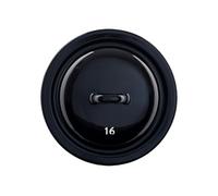 Riess, 0254-017, tapa 16, Classic - Gigantes y gnomos, esmaltado, negro, diámetro 16 cm, altura 4,1 cm, olla para verduras, olla para carne, olla de inducción, cacerola