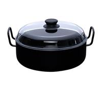 Riess, 0459-022, Oma's 's - Sartén con tapa de cristal (28 cm, esmalte), color negro
