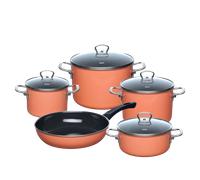 Riess NOUVELLE PUR Set de cocina de esmalte, 5 piezas Orange