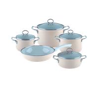Riess NOUVELLE Set de menaje esmaltado 5 piezas Kristallblau