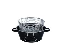 Riess Sartén para patatas fritas de esmalte negro con cesta 26 cm