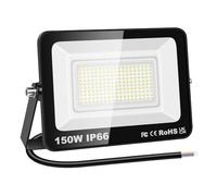 RIGIDON 1x 150W 15000lm focos led exterior, luz de seguridad, blanco frío | sin enchufe, IP66 impermeable, 6000K, proyector led exterior, para jardín patio plaza garaje terraza estadio obra