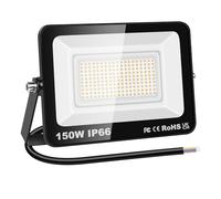 RIGIDON 1x 150W 15000lm focos led exterior, luz de seguridad, blanco neutro | sin enchufe, IP66 impermeable, 3000K, proyector led exterior, para jardín patio plaza garaje terraza estadio obra