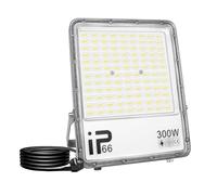 RIGIDON 1x 300W focos led exterior con enchufe, 30000lm IP66 impermeable | 6000K blanco, cable de 1,5 metros, proyector led, luz de seguridad, para jardín patio plaza garaje terraza estadio obra