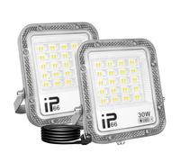 RIGIDON 2x 30W focos led exterior con enchufe, 3000lm IP66 impermeable