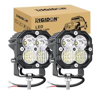RIGIDON 2x faro de trabajo led, 3 pulgadas mini 30W 3000lm luz conducción | flood spot combo, 12V 24V, 6000K blanca, faros antiniebla, para off road camión coche ATV SUV 4x4 tractor moto, impermeable