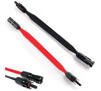 Riisoyu 2 piezas Cable Plano Panel Solar, 35cm Cable Extensión para Paneles Solares Fotovoltaica Altamente Flexible Cable Solar para Ventana para Conectar Módulos Solares Interventores 6mm²