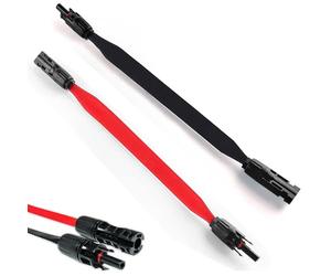 Riisoyu 2 piezas Cable Plano Panel Solar, 35cm Cable Extensión para Paneles Solares Fotovoltaica Altamente Flexible Cable Solar para Ventana para Conectar Módulos Solares Interventores 6mm²