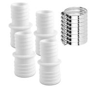 Riisoyu Conectores de Manguera de 32 mm a 38 mm de diámetro, Adaptador de Acoplamiento de Manguera de Piscina con 8 Abrazaderas de Manguera Adaptador de Manguera Doble para Piscina (Blanco)