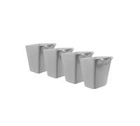 Rikyo Paquete de 4 soportes para colgar tazas,accesorios para carrito de ruedas10,9 x 10,9 cm,contenedores para colgar cubos,soporte para lápices de maquillaje, contenedor de cocina colgante (gris)