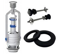 Rimex - Válvula de desagüe para inodoro (107 mm, con kit de reparación, con juntas, tornillos y juntas)