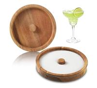 Rimmer De Sal Y Azúcar De Margarita Para Cócteles, Rimmer De Sal De Margarita - Rimmer De Sal Multiusos De Madera, Rimmer De Vidrio De Barra Para Bebidas, Tarro De Sabor, Salsa De Sal, Dispensador