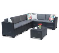 Rinconera en rattan con mesa Colorado Corner 6 antracita Bica