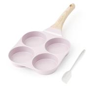 RIOVARM Antiadherente Sartén Tortilla Inducción Sartén para Huevos Cerámica Sartén Pequeña sin PFOA Redonda 4 agujeros Sartén escalfadora de huevos para el desayuno Sartén para tortitas