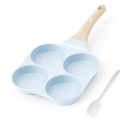 RIOVARM Antiadherente Sartén Tortilla Inducción Sartén para Huevos Cerámica Sartén Pequeña sin PFOA Redonda 4 agujeros Sartén escalfadora de huevos para el desayuno Sartén para tortitas