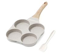 RIOVARM Antiadherente Sartén Tortilla Inducción Sartén para Huevos Granito Sartén Pequeña sin PFOA Redonda 4 agujeros Sartén escalfadora de huevos para el desayuno Sartén para tortitas