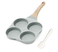 RIOVARM Antiadherente Sartén Tortilla Inducción Sartén para Huevos Granito Sartén Pequeña sin PFOA Redonda 4 agujeros Sartén escalfadora de huevos para el desayuno Sartén para tortitas