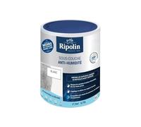 RIPOLIN - Capa interior antihumedad interior - Soportes húmedos o difíciles - Fija los fondos porosos - Alta protección - Máscara de aureolas y manchas de humedad - Mate - 0,75 L - Blanco