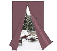 Risareyi Cortina de Puerta Aislante Termica Frio y Calor 85x190cm, Marrón Aislamiento Cortinas Térmica Magnética para Puerta Exterior Salón Balcón, Impermeable, Cierre Automático