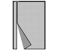 Risareyi Mosquitera Puerta Magnetica 155x205cm, Apertura Lateral Cortina Magnética Puerta Exterior Corredera para Balcon, Mosquitera con Imanes de Malla de Fibra de Vidrio Antimosquitos, Negro