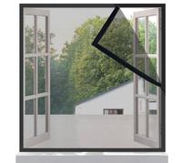 Risareyi Mosquitera Ventana 50x50cm, Negro Fibra de Vidrio Malla Cortina Mosquiteras para Balcón Exterior, Antimosquitos, Cinta Mágica Borde, con Cinta Adhesiva